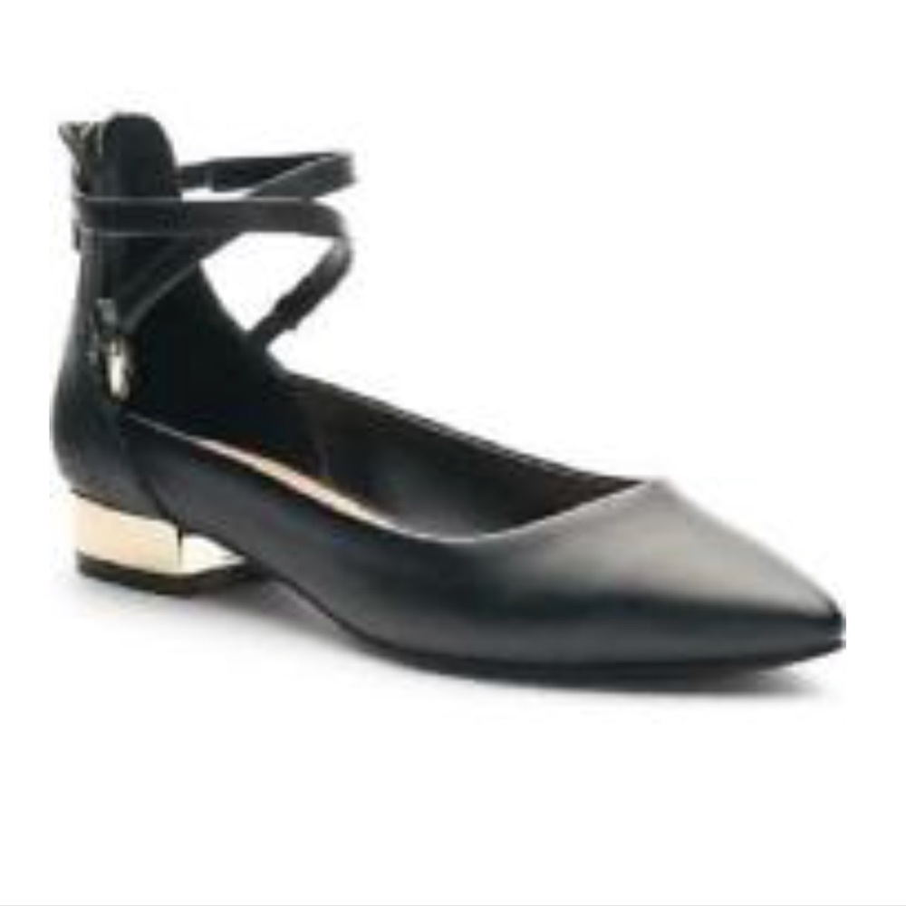 Nude ankle Strap flats
